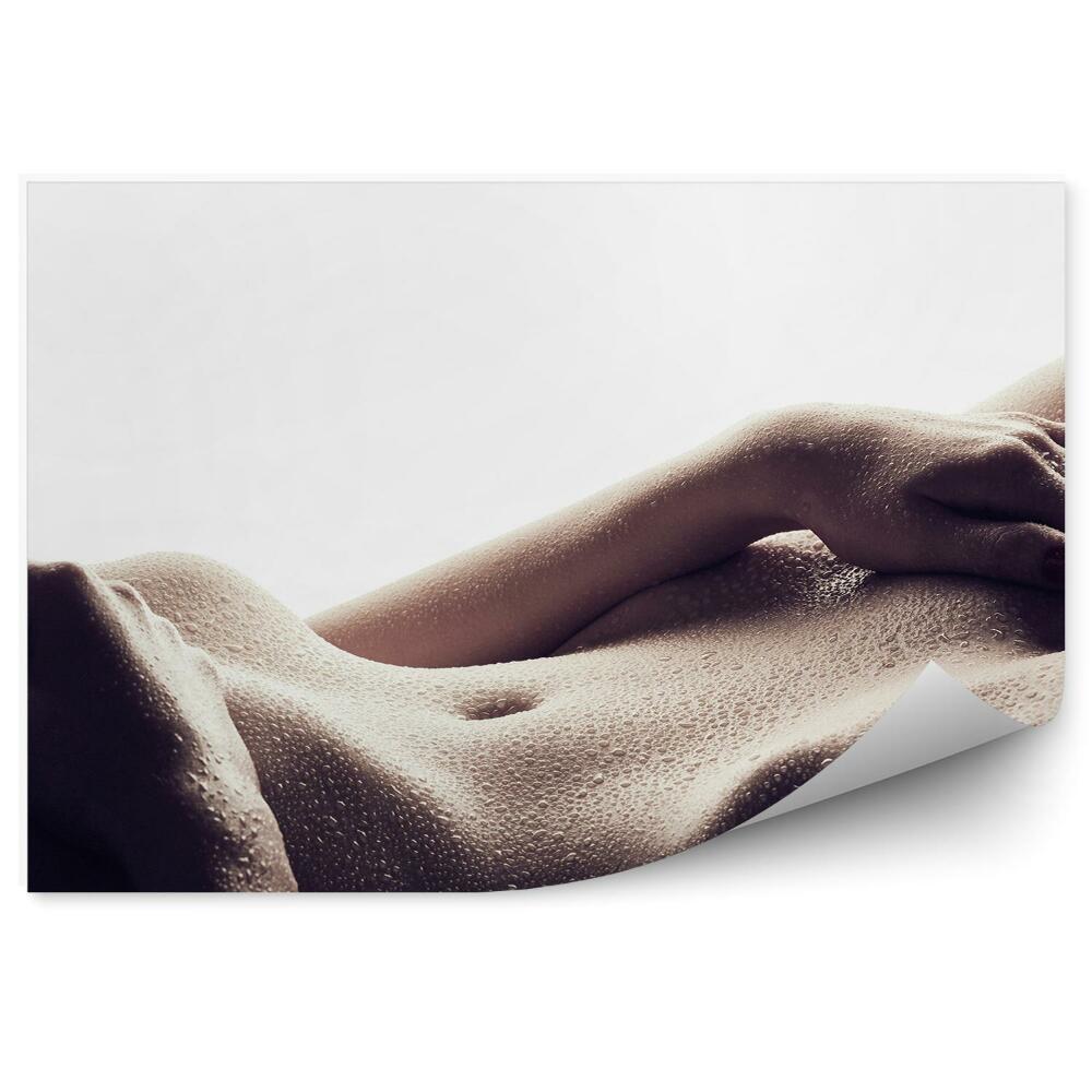 Papier peint Gouttes d'eau corps féminin sensuel