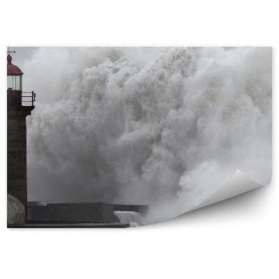 Papier peint Grandes vagues moussues Phare