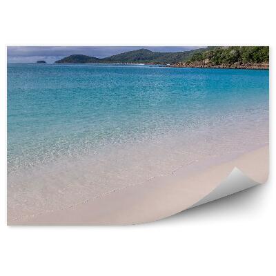 Papier peint Bateau île plage touristes