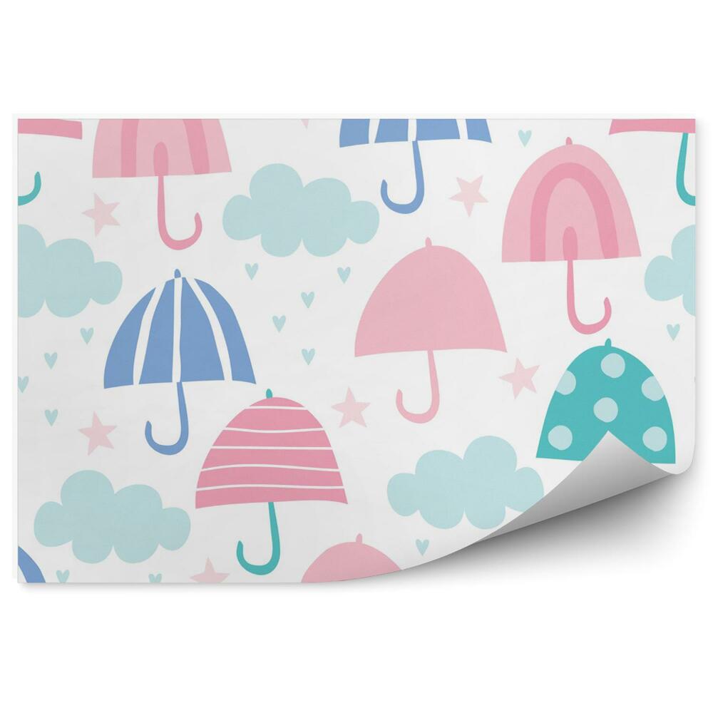 Papier peint panoramique Nuages et parapluies