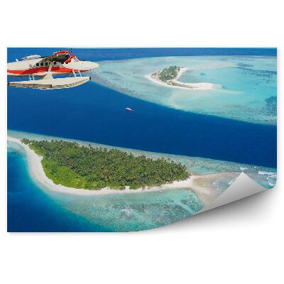 Papier peint Avion survolant les îles Maldives