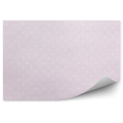 Papier peint Fond rose à pois blancs