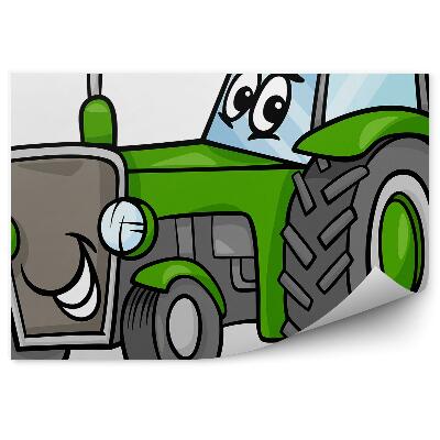Tapisserie murale Tracteur vert souriant