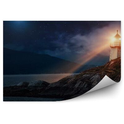 Papier peint Phare de nuit île norvège