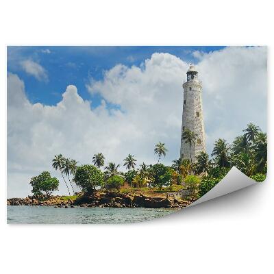 Papier peint Palmiers tropicaux Phare Paysage