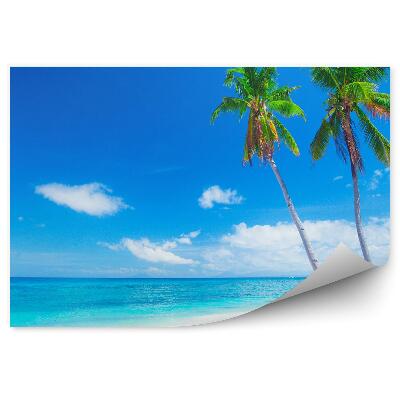 Papier peint Tropical Palm Beach Sand Water (sable de la plage des palmiers)