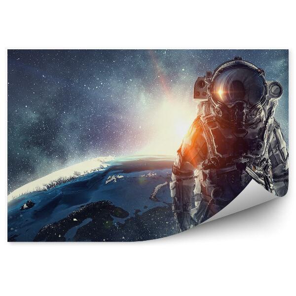 Papier peint Astronaute Espace Planète Terre Ciel Étoiles De Lumière