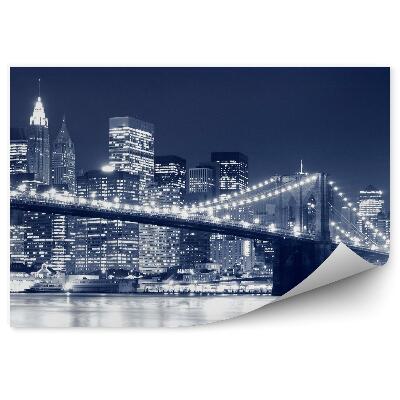 Papier peint Ville de nuit usa pont de brooklyn