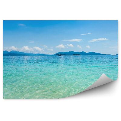 Papier peint Sable Océan Montagne Ciel Nuages