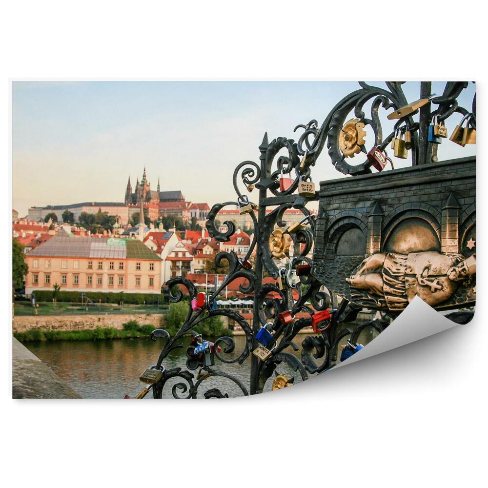 Papier peint Amour pont Charles cadenas ville