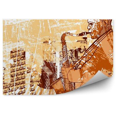 Papier peint panoramique Saxophoniste 