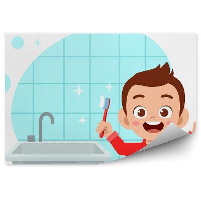 Tapisserie panoramique Dentifrice brosse à dents hygiène de la salle de bain
