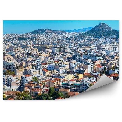 Papier peint Panorama de la ville d'Athènes Grèce Vue d'oiseau