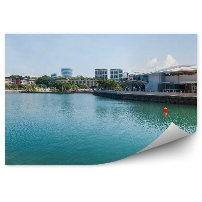 Papier peint Vue Panoramique Ville Darwin Cote Rochers Arbres Ciel Nuages