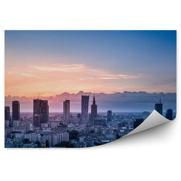 Papier peint Palais De La Culture Et De La Science Varsovie Gratte-Ciel Vue À Vol D'oiseau