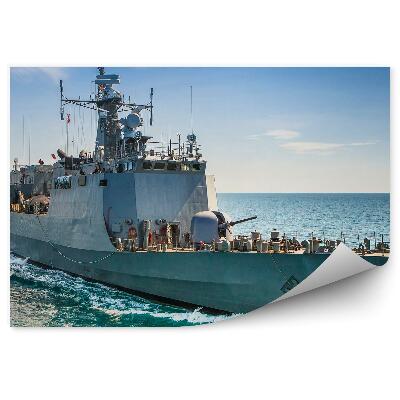 Papier peint Navire militaire gris gros plan mer