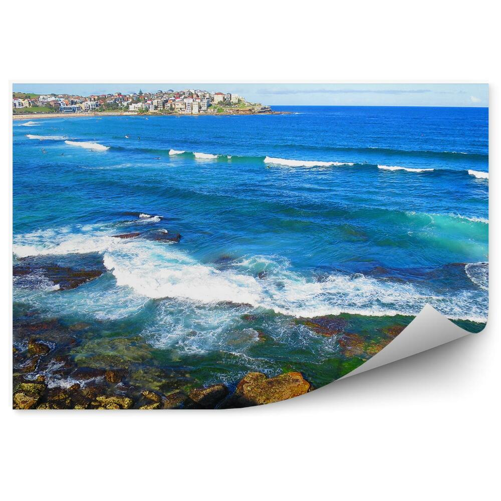 Papier peint Bâtiments Rochers Océan Gens Ciel Eau