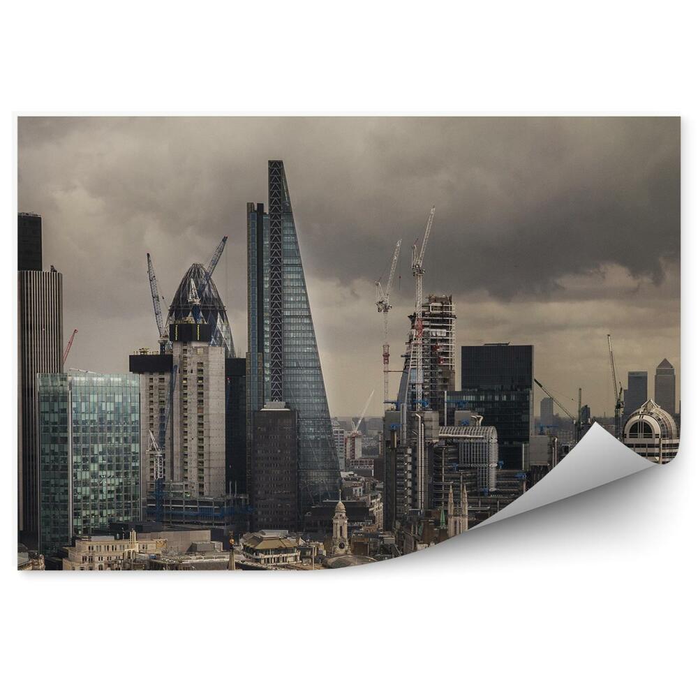 Papier peint Gratte-ciel Nuages de ciel