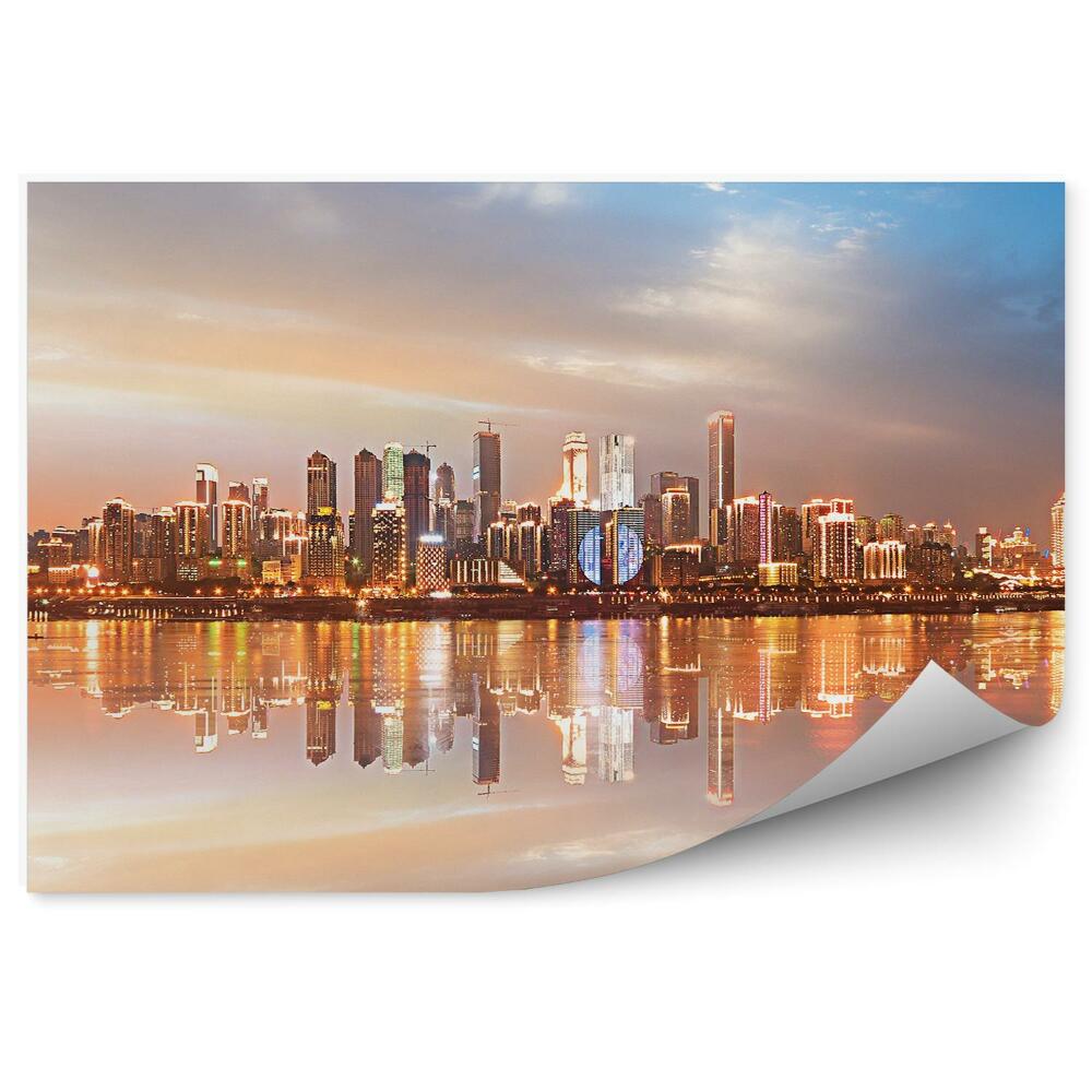 Papier peint Chongqing métropole lumière eau reflet Chine