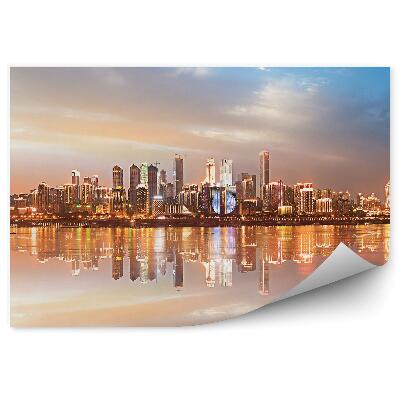 Papier peint Chongqing métropole lumière eau reflet Chine