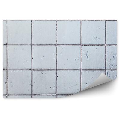 Papier peint Grille de carreaux bleus motif grunge