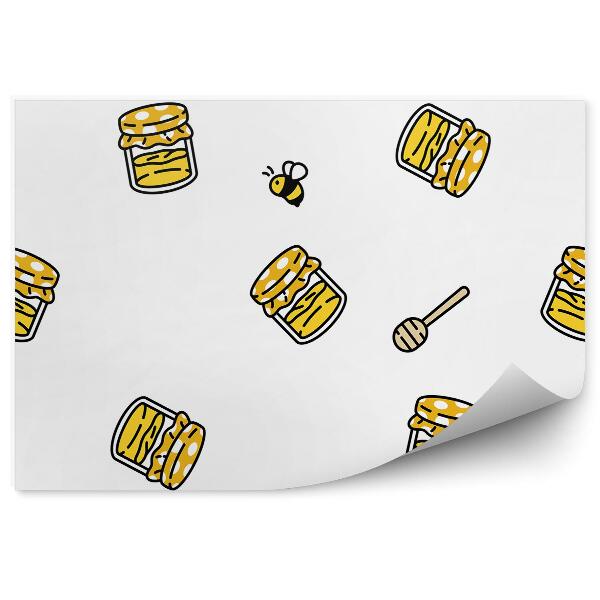 Tapisserie murale Motif jaune abeilles de miel motif de conte de fées