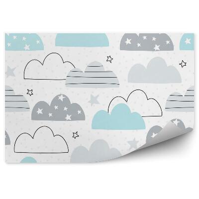 Papier peint panoramique Nuages et étoiles