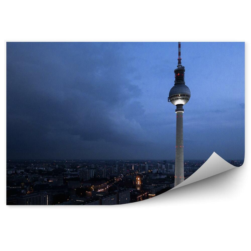 Papier peint Tour de télévision Bâtiments Lumière de nuit Ciel Nuit