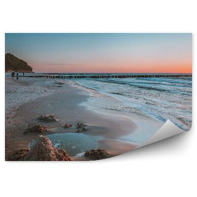 Papier peint Vagues Mer Sable Rivage Soleil