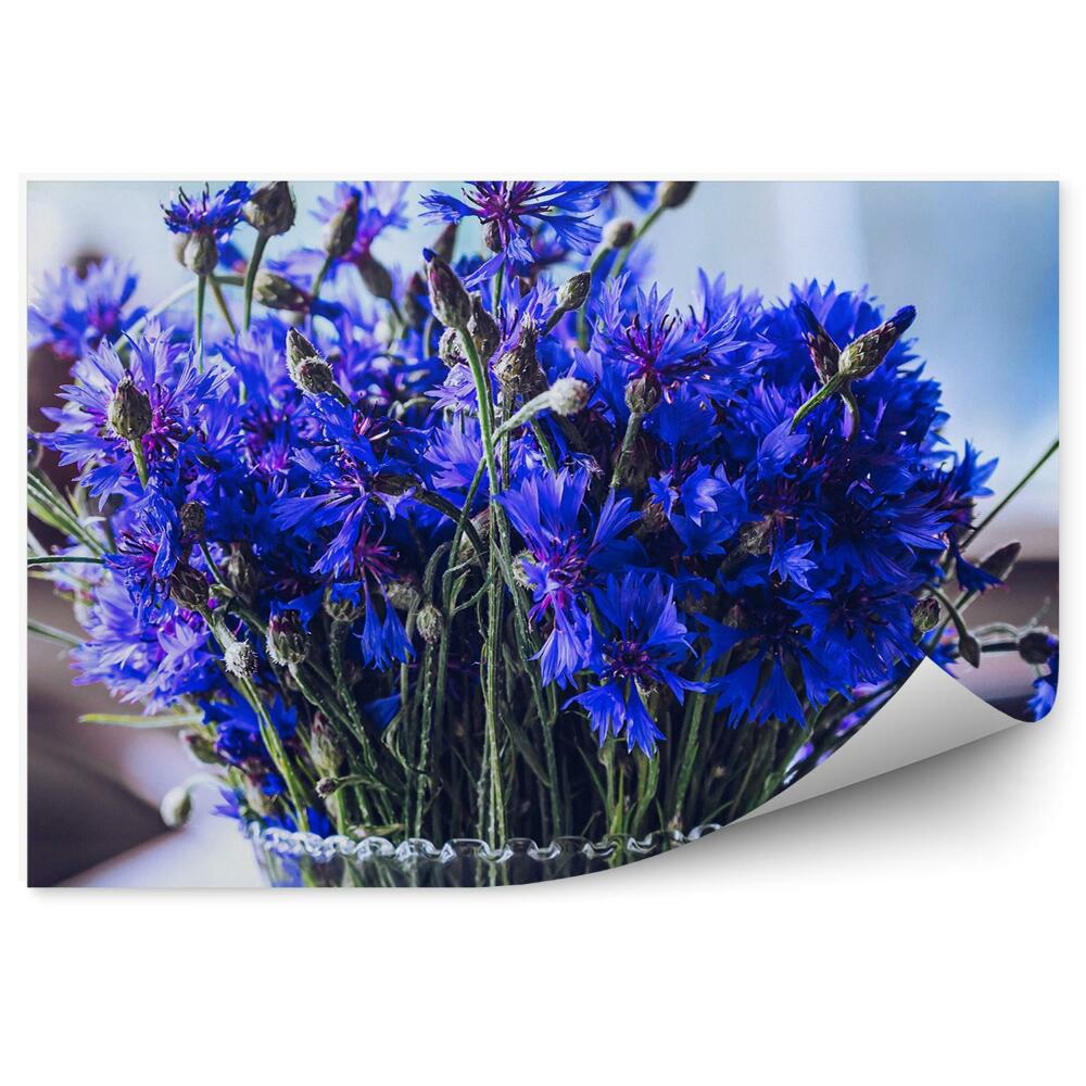 Papier peint Bouquet de bleuets dans un vase