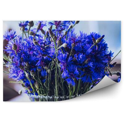 Papier peint Bouquet de bleuets dans un vase