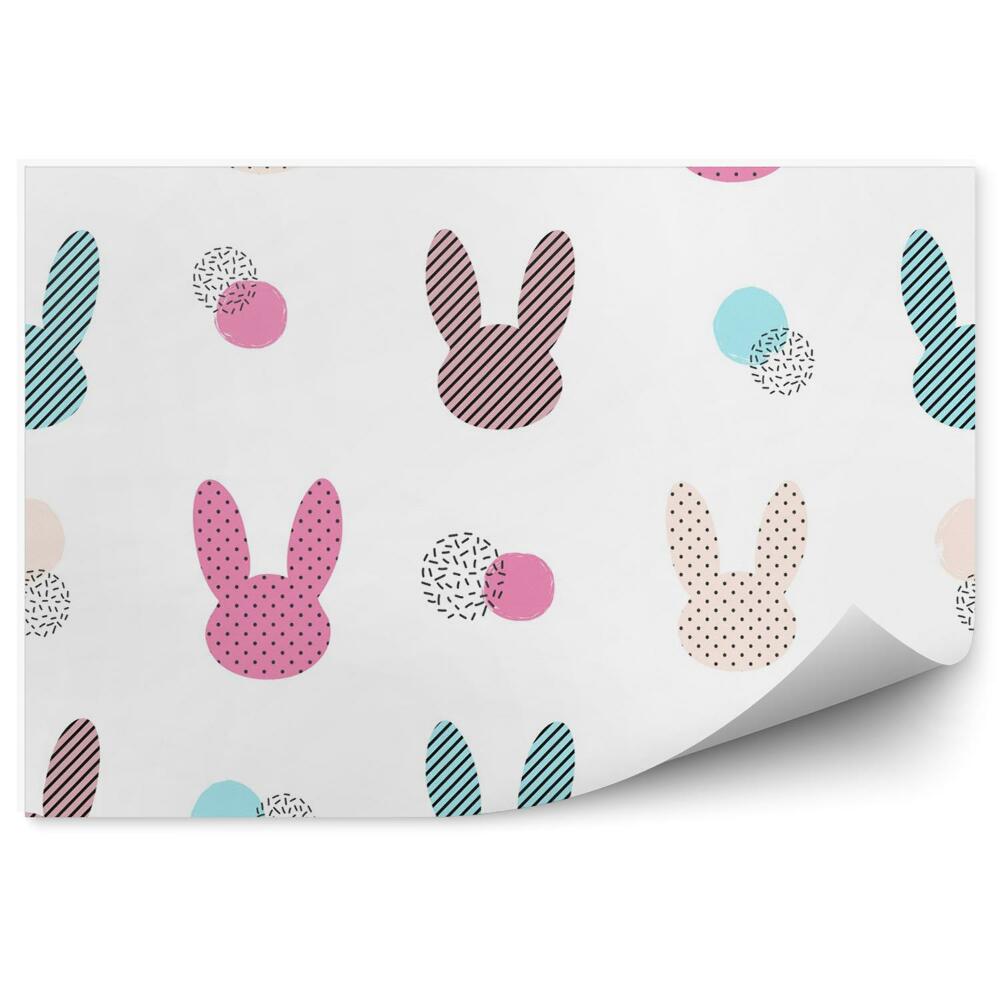 Papier peint panoramique Lapins colorés