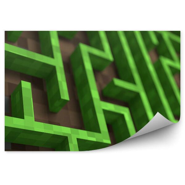 Papier peint Labyrinthe Vert Jeu De Pixels Motif Terre