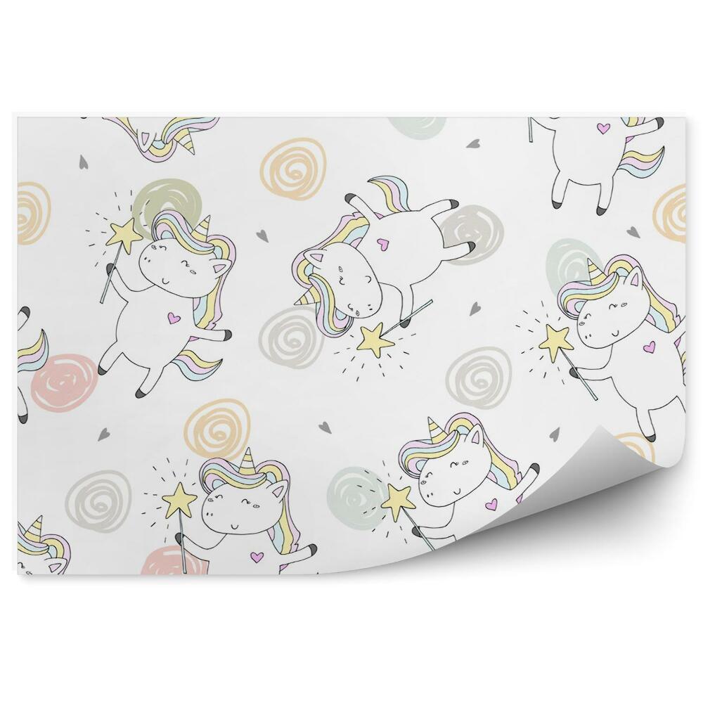 Tapisserie panoramique Mignonne licorne