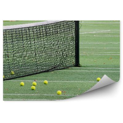 Papier peint Terrain de tennis balles filet
