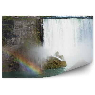 Papier peint Chutes du Niagara Arbres Plantes Roches Personnes Arc-en-ciel