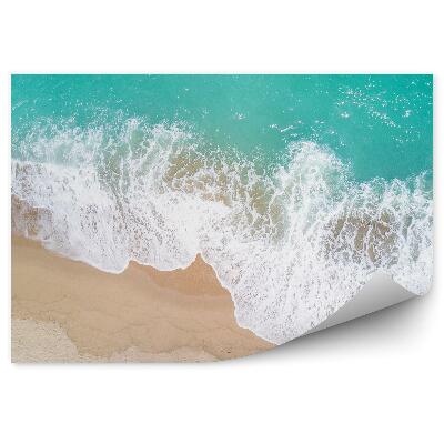 Papier peint Vue Aérienne Plage De Sable Tropicale Océan Vagues