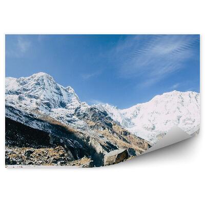 Papier peint Neige Au Pied Des Montagnes Himalayennes Ciel Bleu