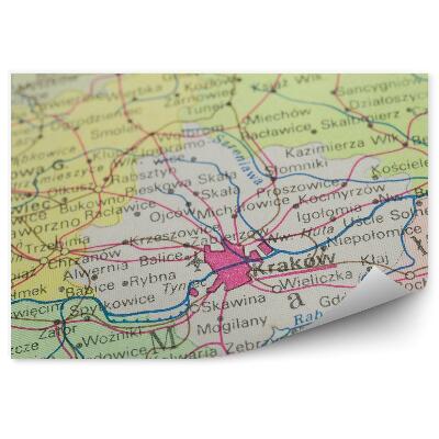 Papier peint Pologne carte villes krakow