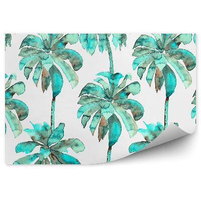 Papier peint Palmes vertes et bleues Arbres Plantes