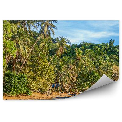 Papier peint île des Philippines bateau végétation verte