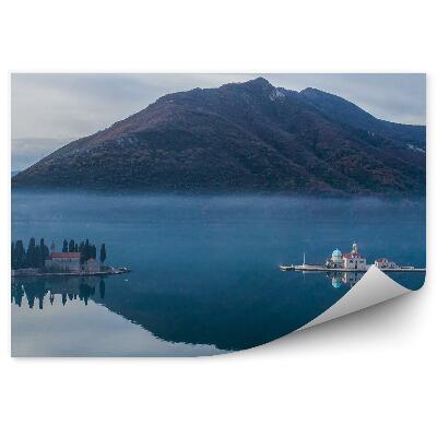 Papier peint Bâtiments Arbres Montagnes Nature Océan Montenegro Brouillard