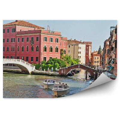 Papier peint Bâtiments Ponts Bateaux à moteur Canal Venise Italie