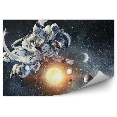 Papier peint Astronaute Fusée Planète Soleil Ciel Étoiles