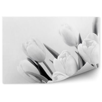 Papier peint Fleurs de tulipes motif sépia