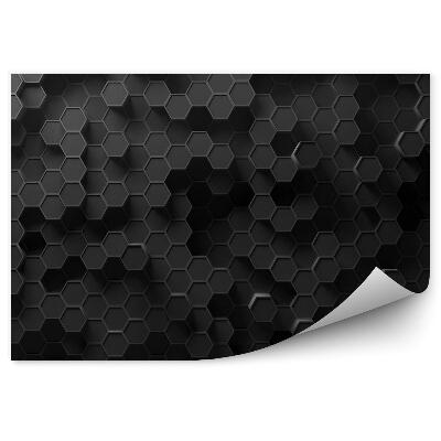 Papier peint Hexagones noirs 3d abstraits