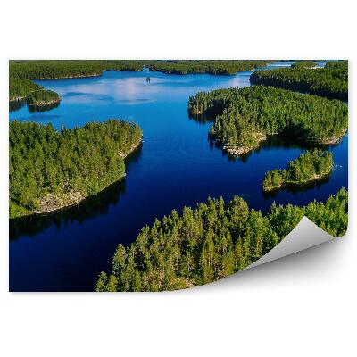 Papier peint Vue aérienne des lacs bleus