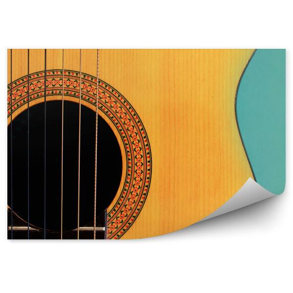Papier peint Guitare Classique Acoustique Fond Bleu