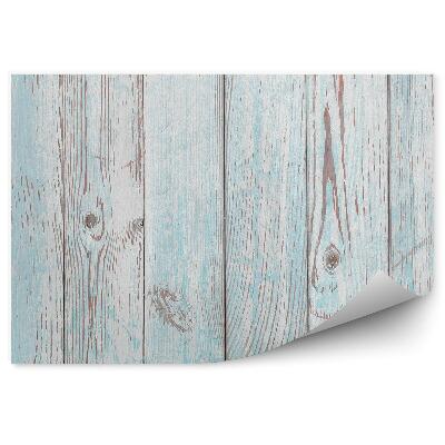 Papier peint Planches en bois peintes en bleu