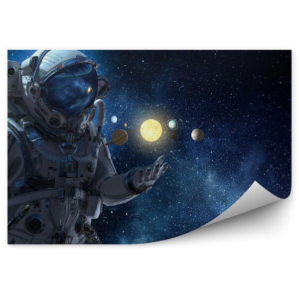 Papier peint Astronaute Planète Soleil Étoiles Du Ciel